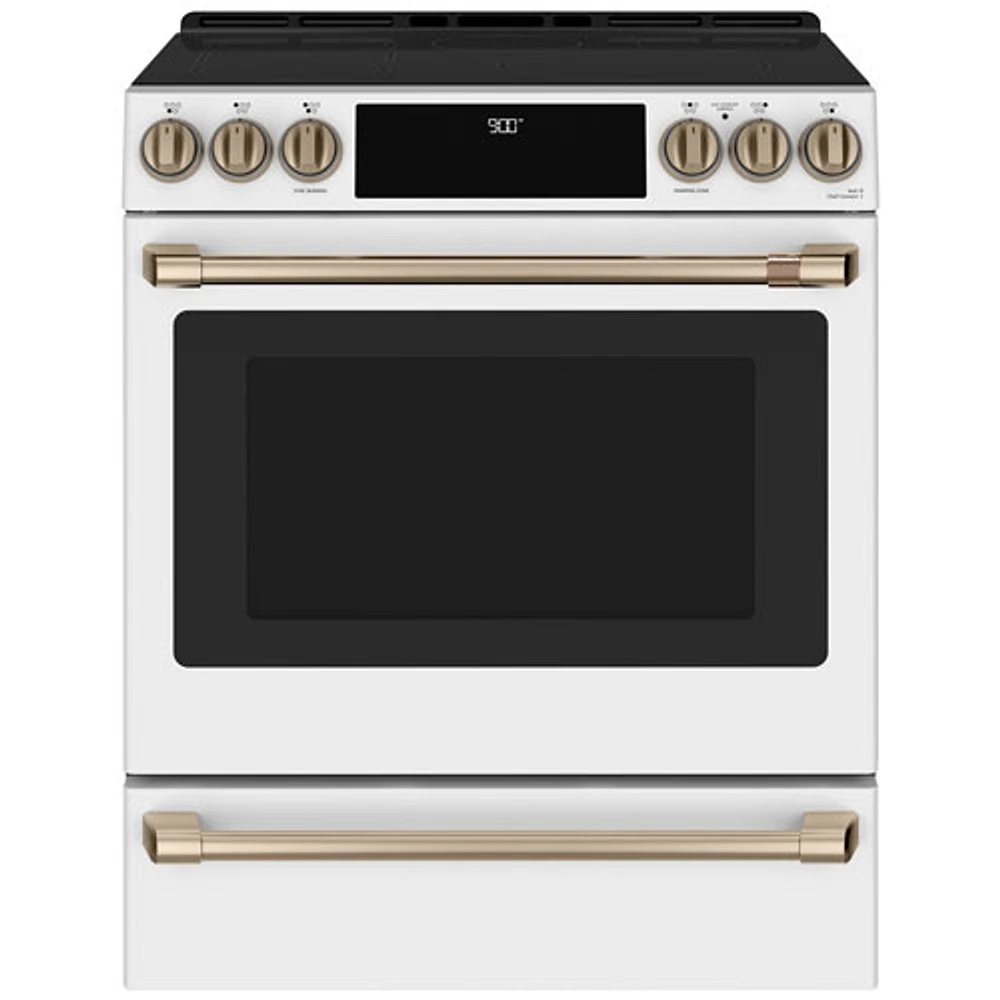 Café 30" Self-Clean True Convection 5-Element Slide-In Induction Range (CCHS900P4MW2) - White