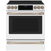 Café 30" Self-Clean True Convection 5-Element Slide-In Induction Range (CCHS900P4MW2) - White