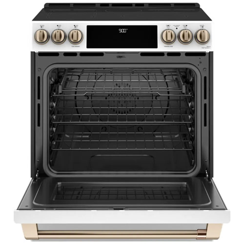 Café 30" Self-Clean True Convection 5-Element Slide-In Induction Range (CCHS900P4MW2) - White