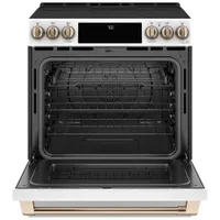 Café 30" Self-Clean True Convection 5-Element Slide-In Smooth Top Electric Range (CCES700P4MW2) -White