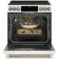 Café 30" Self-Clean True Convection 5-Element Slide-In Smooth Top Electric Range (CCES700P4MW2) -White