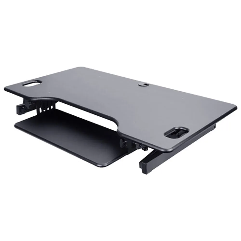 Rocelco DADR-46 Standing Desk Riser with Keyboard Tray - Black