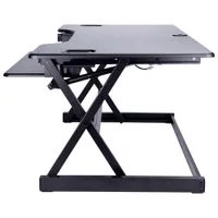 Rocelco DADR-46 Standing Desk Riser with Keyboard Tray - Black