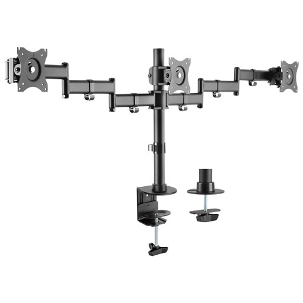 Rocelco DM3 Triple Monitor Desk Mount - Black