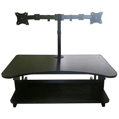 Rocelco DADR Standing Desk Riser with Dual Monitor Mount - Black