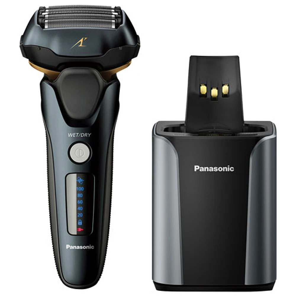 Panasonic 5-Blade Wet/Dry Shaver with Cleaning/Charging Station (ESLV97)