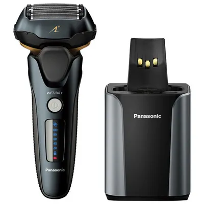 Panasonic 5-Blade Wet/Dry Shaver with Cleaning/Charging Station (ESLV97)