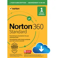 Norton 360 Standard (PC/Mac) - 1 Device - 10GB Cloud Backip - 1-Year Subscription - Digital Download