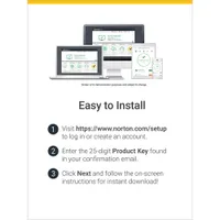 Norton AntiVirus Plus (PC/Mac) - 1 appareil - Sauvegarde infonuagique de 2 Go - Abonnement de 1 an - Téléchargement numérique