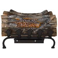 Pleasant Hearth Electric Crackling Log with Grate & Heater - 4777 BTU - Natural Wood