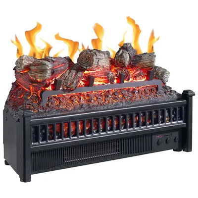 Pleasant Hearth Electric Log Insert with Heater - 4777 BTU - Black