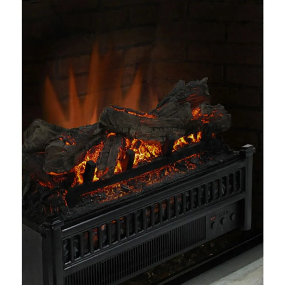 Pleasant Hearth Electric Log Insert with Heater - 4777 BTU - Black