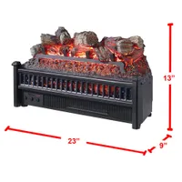 Pleasant Hearth Electric Log Insert with Heater - 4777 BTU - Black