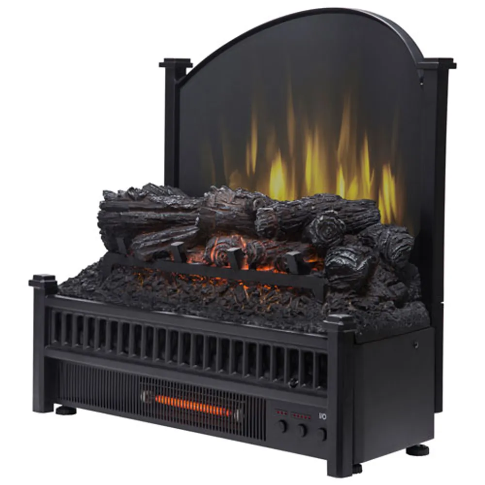 Pleasant Hearth Electric Log Insert with Fireback & Heater - 4777 BTU - Black