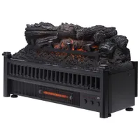 Pleasant Hearth Electric Log Insert with Fireback & Heater - 4777 BTU - Black