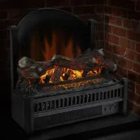 Pleasant Hearth Electric Log Insert with Fireback & Heater - 4777 BTU - Black