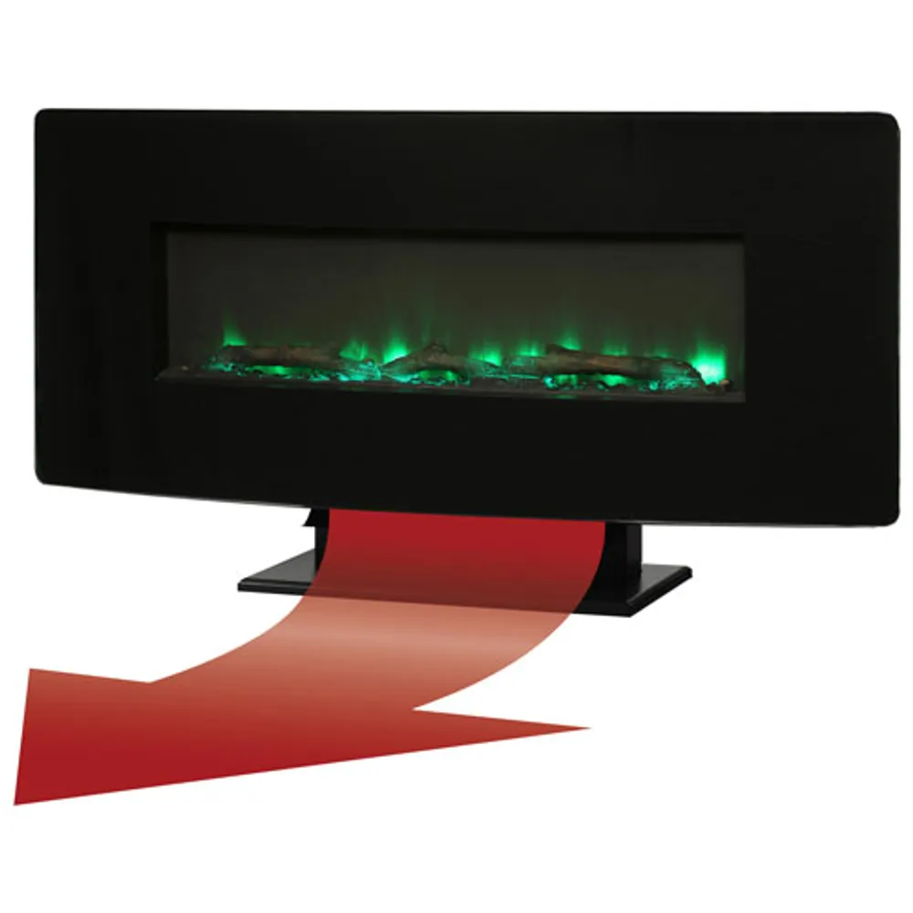 Muskoka 36" Curved Electric Wall-Mounted Fireplace - 4777 BTU - Black