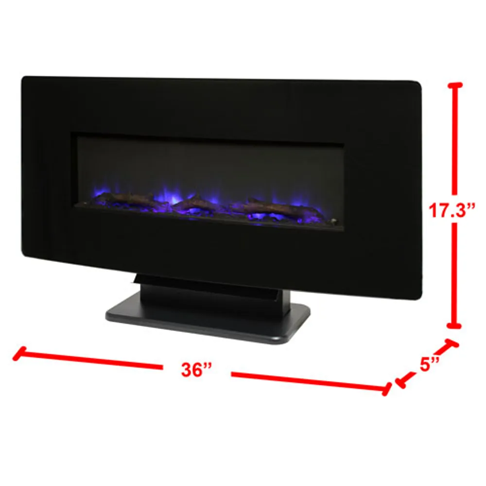 Muskoka 36" Curved Electric Wall-Mounted Fireplace - 4777 BTU - Black