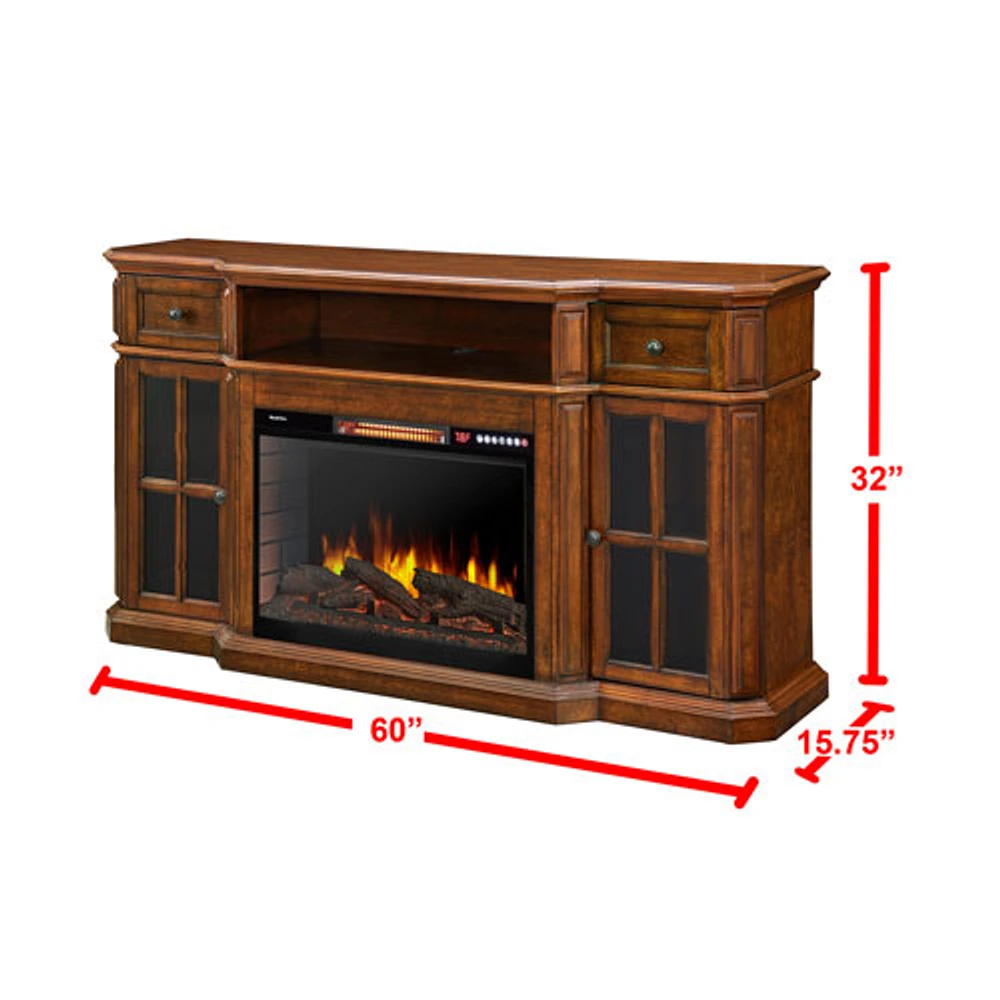 Muskoka Sinclair 60" Fireplace TV Stand - Aged Cherry