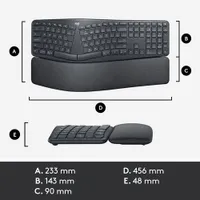 Logitech ERGO K860 Bluetooth Ergonomic Keyboard with Integrated Palm-rest