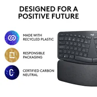 Logitech ERGO K860 Bluetooth Ergonomic Keyboard with Integrated Palm-rest