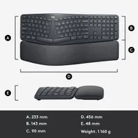 Logitech ERGO K860 Bluetooth Ergonomic Keyboard with Integrated Palm-rest