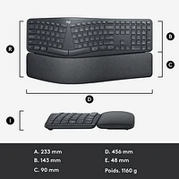 Logitech ERGO K860 Bluetooth Ergonomic Keyboard with Integrated Palm-rest