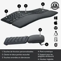 Logitech ERGO K860 Bluetooth Ergonomic Keyboard with Integrated Palm-rest