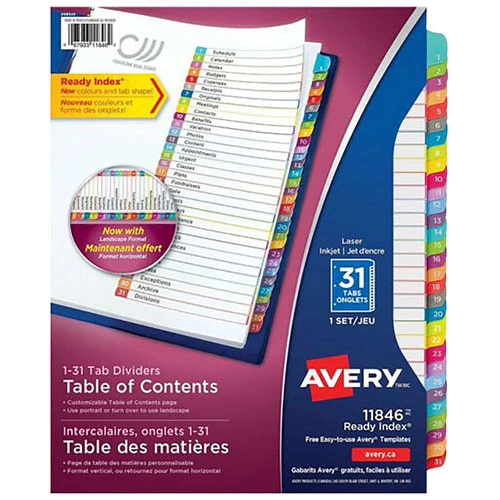 Avery Ready Index Customizable Table of Contents Dividers (11846)