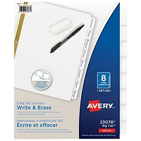 Intercalaires marquables et effaçables Big Tab d'Avery (23078) - 8 intercalaires