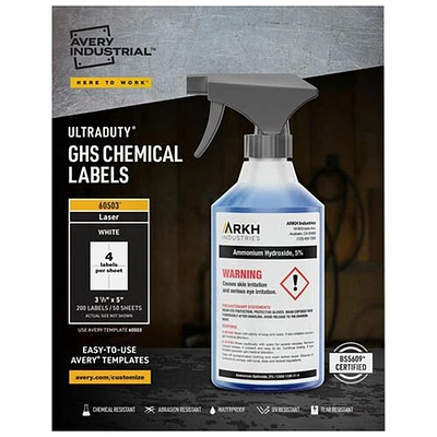 Avery UltraDuty GHS Chemical Labels