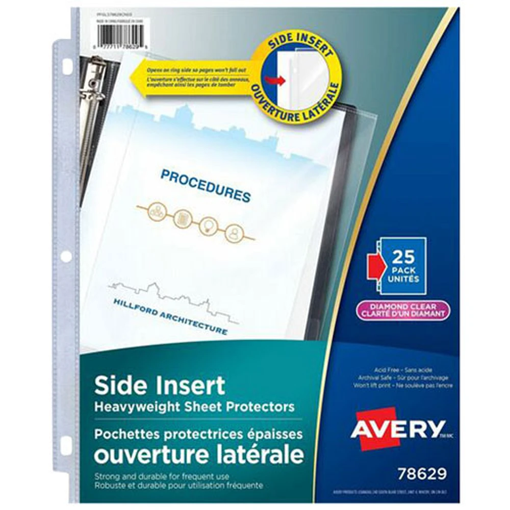 Avery Side Insert Sheet Protectors (78629) - 25 Pack