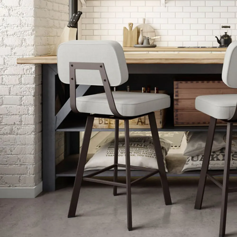 Clarkson Contemporary Counter Height Barstool - Pale Grey/Dark Brown