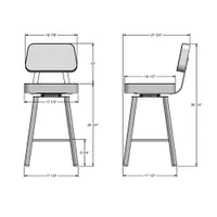 Clarkson Contemporary Counter Height Barstool - Pale Grey/Dark Brown