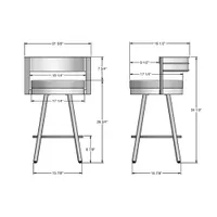 Tabouret de bar moderne à hauteur de comptoir Eller