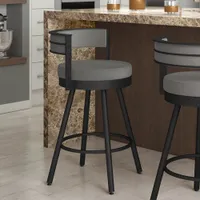 Tabouret de bar moderne à hauteur de bar Eller - Gris taupe/Noir