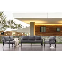 Portofino Powder Coated Aluminum Patio Loveseat - Grey