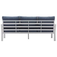 Portofino Powder Coated Aluminum Patio Sofa - White/Blue