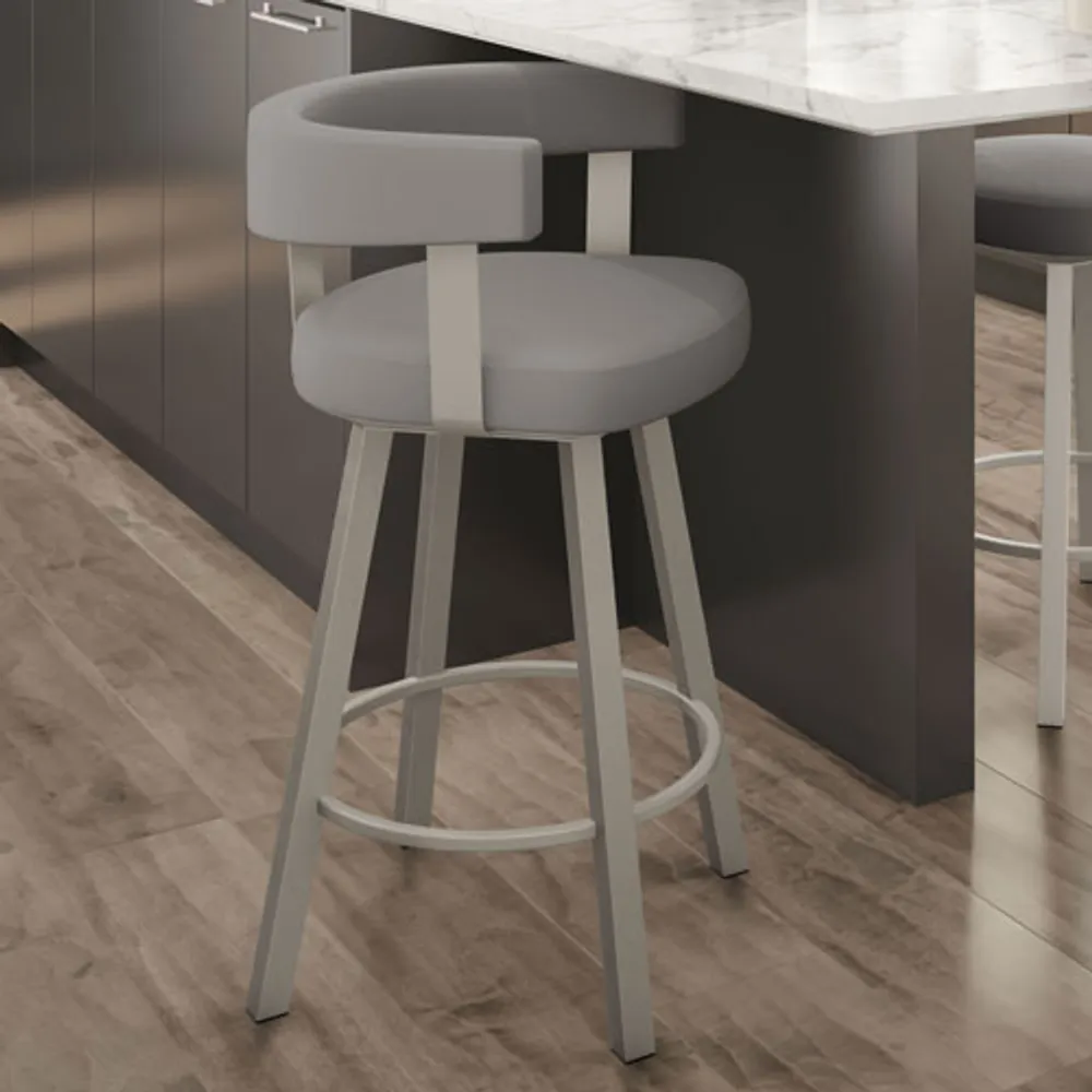 Parker Contemporary Bar Height Barstool - Taupe Grey/Grey