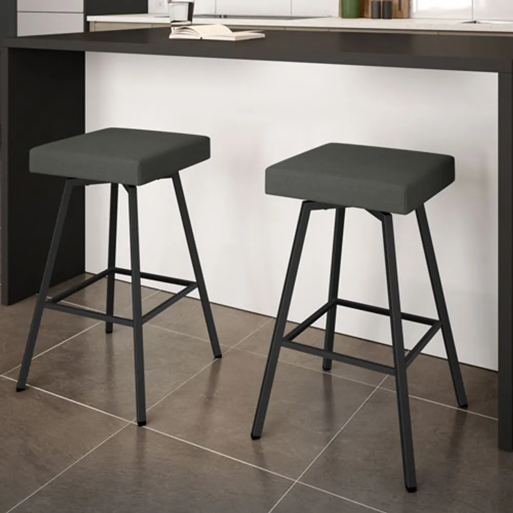 Robin Contemporary Bar Height Barstool - Grey/Black