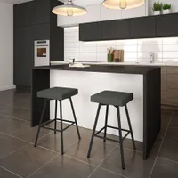 Robin Contemporary Bar Height Barstool - Grey/Black