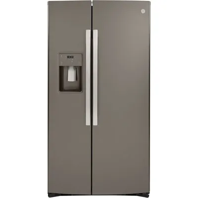 GE 36" 21.8 Cu. Ft. Side-By-Side Refrigerator with Water & Ice Dispenser (GZS22IMNES) - Slate