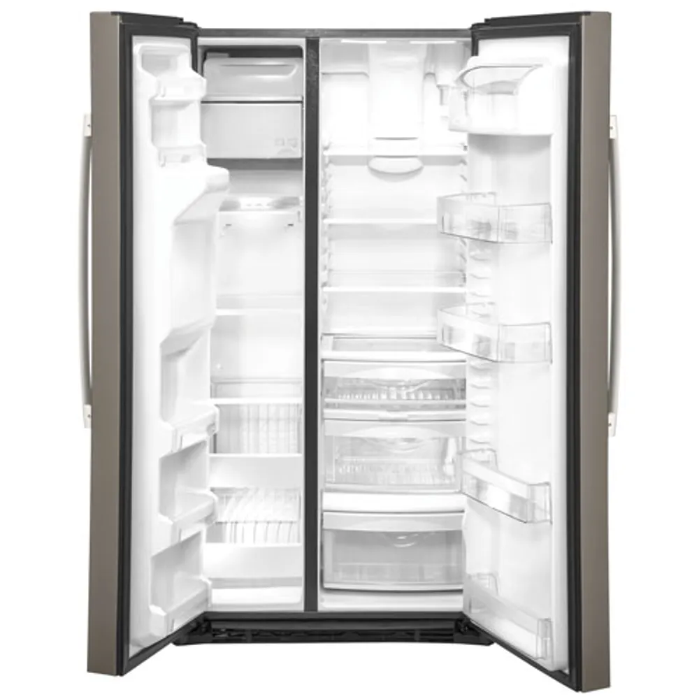 GE 36" 21.8 Cu. Ft. Side-By-Side Refrigerator with Water & Ice Dispenser (GZS22IMNES) - Slate