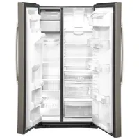 GE 36" 21.8 Cu. Ft. Side-By-Side Refrigerator with Water & Ice Dispenser (GZS22IMNES) - Slate