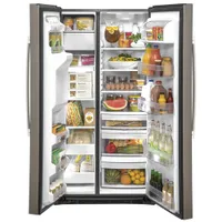 GE 36" 21.8 Cu. Ft. Side-By-Side Refrigerator with Water & Ice Dispenser (GZS22IMNES) - Slate