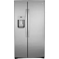 GE 36" 25.1 Cu. Ft. Side-By-Side Refrigerator with Water & Ice Dispenser (GSS25IYNFS) - Stainless