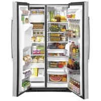 GE 36" 25.1 Cu. Ft. Side-By-Side Refrigerator with Water & Ice Dispenser (GSS25IYNFS) - Stainless