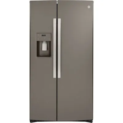 GE 36" 25.1 Cu. Ft. Side-By-Side Refrigerator with Water & Ice Dispenser (GSS25IMNES) - Slate
