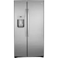 GE 36" 21.8 Cu. Ft. Side-By-Side Refrigerator with Water & Ice Dispenser (GZS22IYNFS) - Stainless