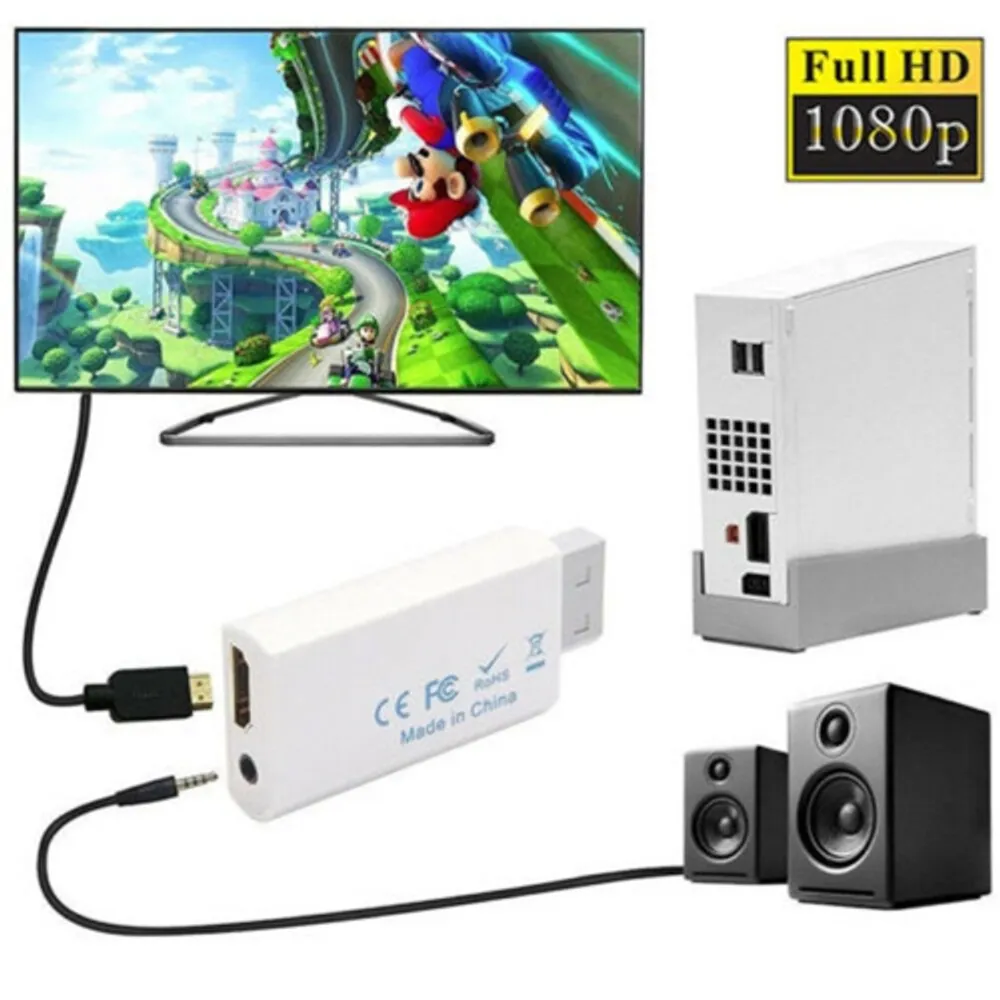 LIPTO - Wii To HDMI Adapter Converter Upscale 720p 1080p HD with 3.5mm  Audio Output 